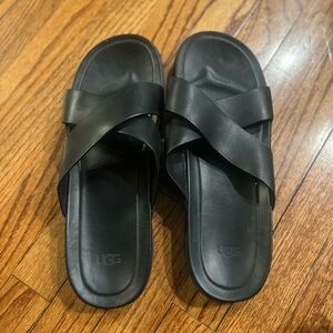 UGG Black Crisscross Slide Sandals